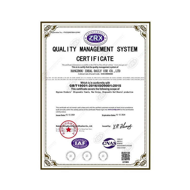 ISO9001 certificate